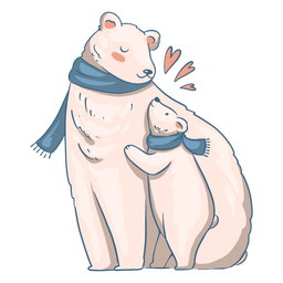 Polar Bear With Baby Cute PNG & SVG Design For T-Shirts