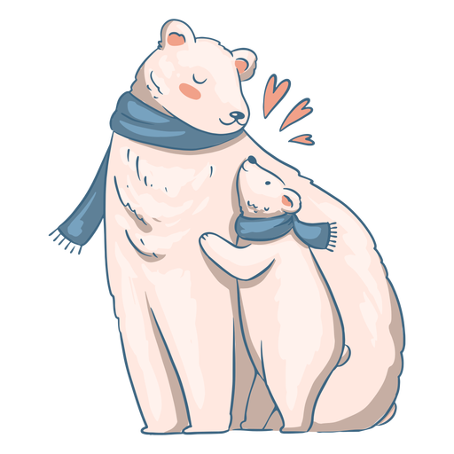 Eisbär mit Baby süß PNG-Design