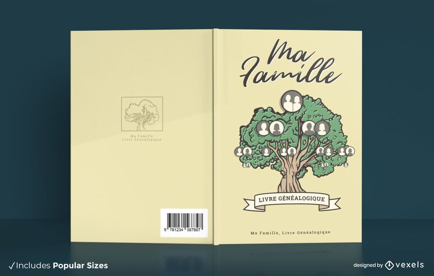 Diseño de portada de libro de árbol genealógico Diseño de portada de libro de árbol genealógico