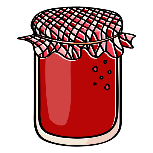 Jam jar strawberry flavor PNG Design
