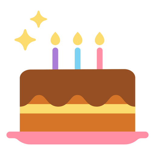 Birthday cake and candles PNG Design