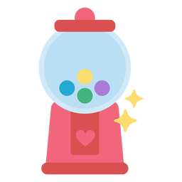 Sparkly gumball machine flat PNG Design