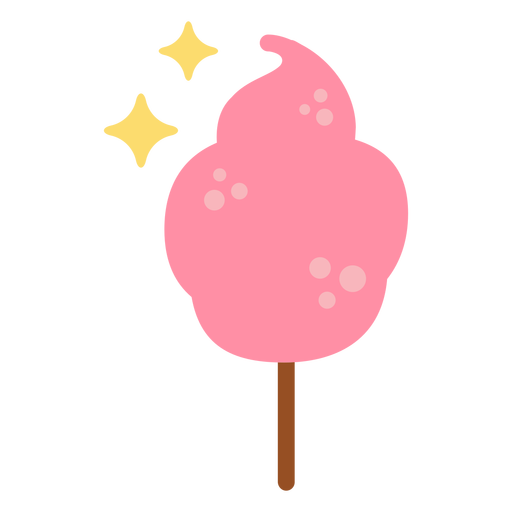Cotton candy flat PNG Design