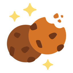 Chocolate chip cookies flat PNG Design