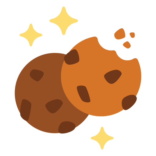 Chocolate chip cookies flat PNG Design
