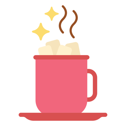Hot chocolate mug semi flat PNG Design