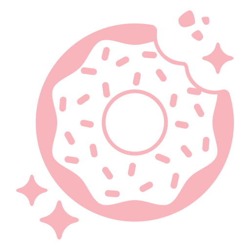 Half eaten donut PNG Design