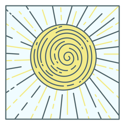 Shining sun nature tile PNG Design