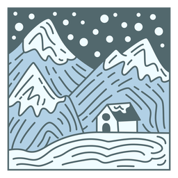 Paisaje de invierno nevando azulejo Diseño PNG