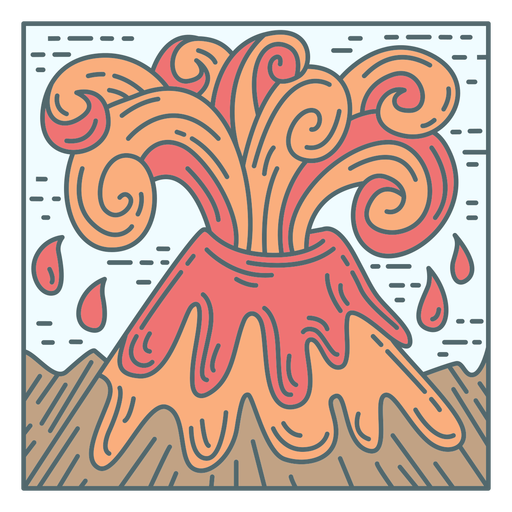 Volcano eruption tile PNG Design