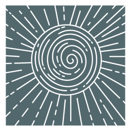 Trazo de azulejo de sol brillante Diseño PNG