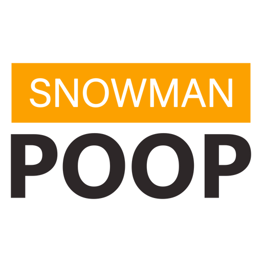 Snowman poop sign flat PNG Design