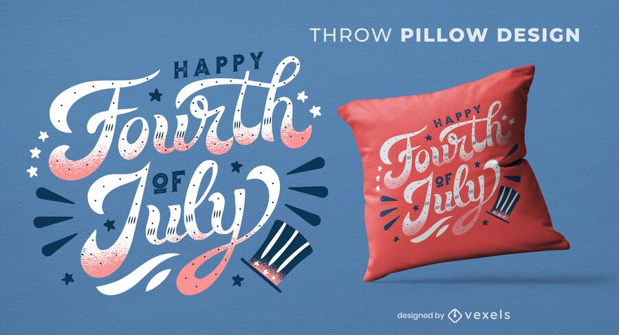 Diseño de almohada de tiro con cita del cuatro de julio Diseño de almohada de tiro con cita del cuatro de julio
