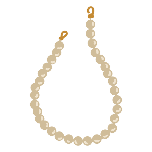 Pearl necklace semi flat PNG Design