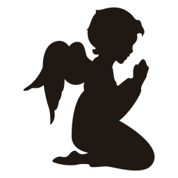 Praying angel silhouette