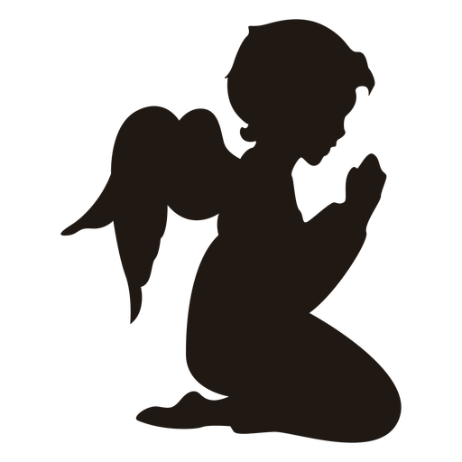 Praying angel silhouette PNG Design