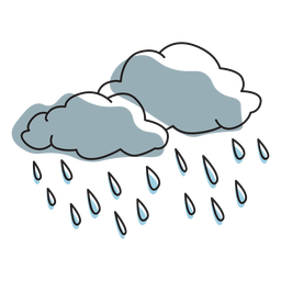 Traço de cor de nuvens chuvosas Desenho PNG