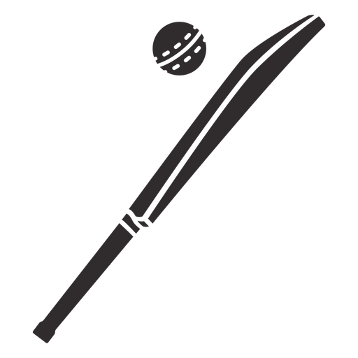 Cricket bat and ball cut out PNG Design