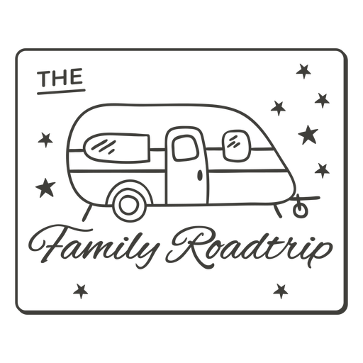 Camping trailer family badge PNG Design