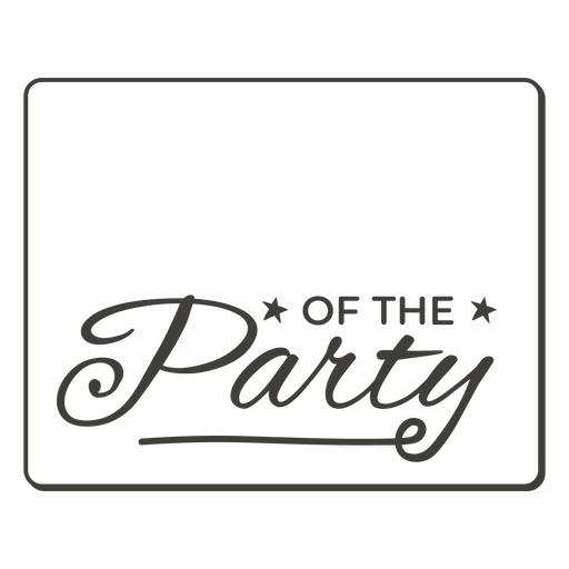Of the party label stroke PNG Design