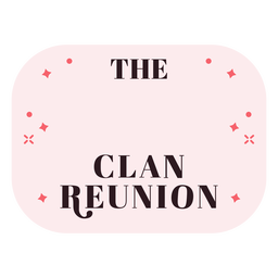 Clan reunion ractangular label flat PNG Design