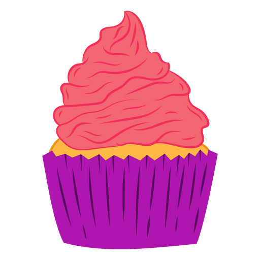 Pink cupcake semi flat