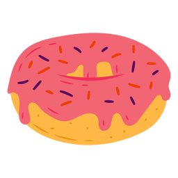 Pink donut with sparkles semi flat