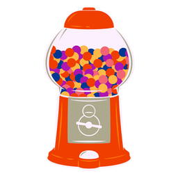 Bubblegum machine semi flat PNG Design
