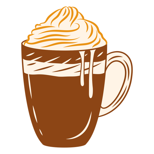 Capuccino with cream color stroke PNG Design