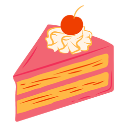 Cherry cake slice sweet dessert