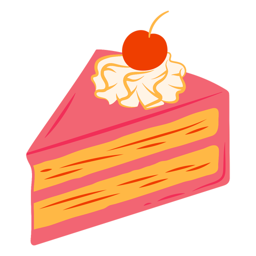 Cherry cake slice sweet dessert PNG Design