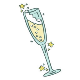 Champagne glass illustration PNG Design