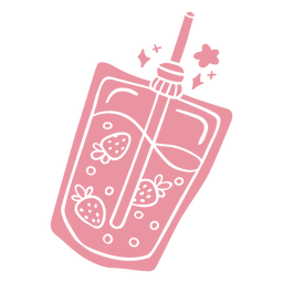 Bebida de morango cortada Desenho PNG