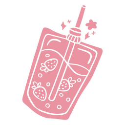 Strawberry drink cut out PNG Design Transparent PNG