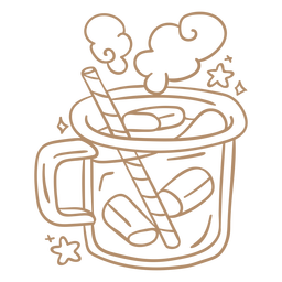 Hot chocolate doodle PNG Design