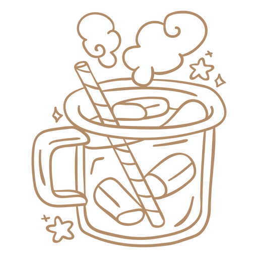Hot chocolate doodle PNG Design