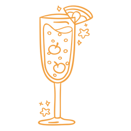 Sparkling wine cocktail doodle PNG Design Transparent PNG