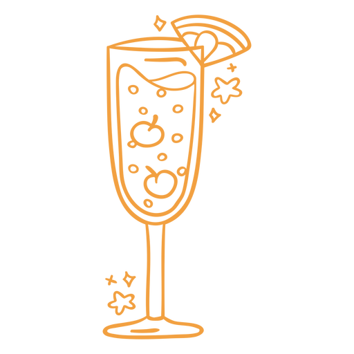 Sparkling wine cocktail doodle