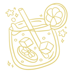 Cocktail drink doodle PNG Design