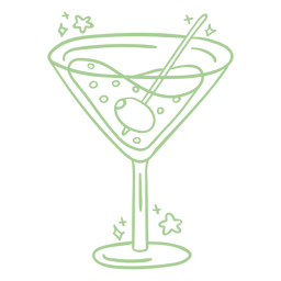Green drink cocktail doodle PNG Design