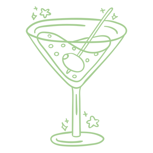 Doodle de coquetel de bebida verde