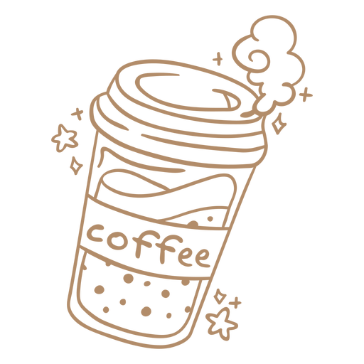Hot coffee cup doodle PNG Design