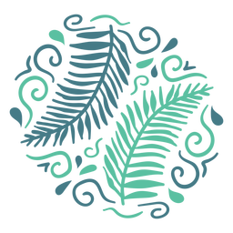 Padrão de folhas planas Desenho PNG
