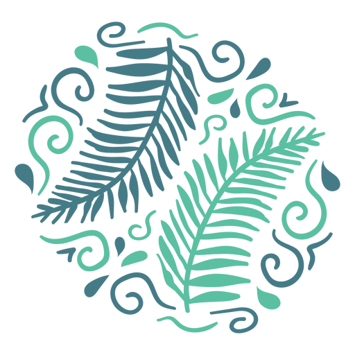 Flat leaves pattern  PNG Design