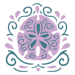 Purple flower swirls PNG Design