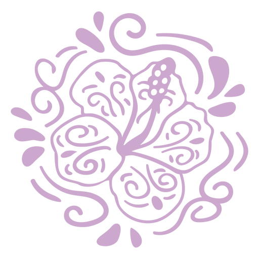 Hibiscus ornamental design filled stroke