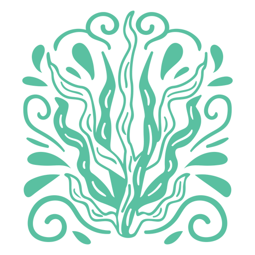 Algae ornamental design filled stroke