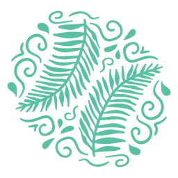 Fern leaves organic pattern flat PNG Design