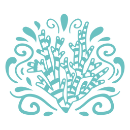 Coral pattern filled stroke PNG Design