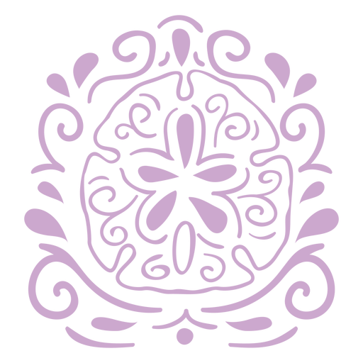 Organic flower pattern filled stroke PNG Design